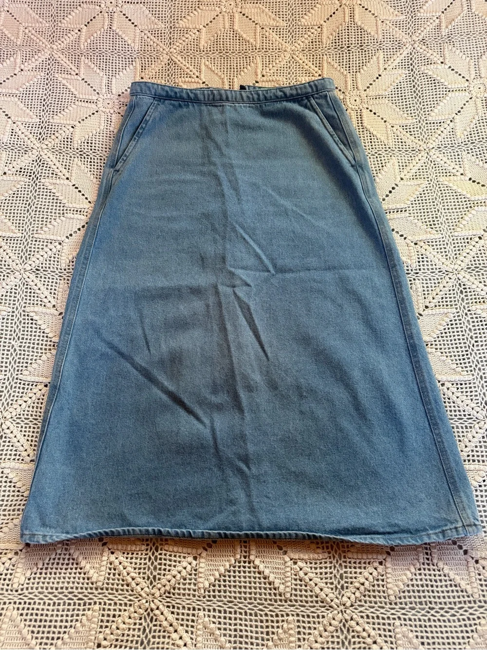 CHANEL Denim A-Line Skirt - Blue